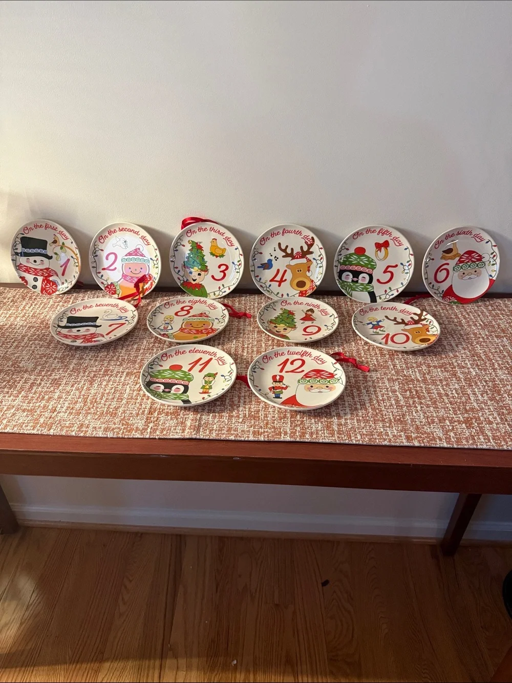 Temp-tations 12 Days of Christmas Appetizer Plates, Holiday Decor Set